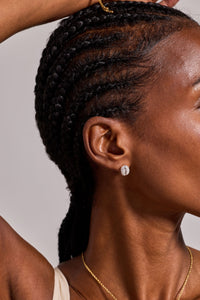 Coffee Bean Pave Crystal Stud Earrings