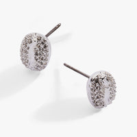 Coffee Bean Pave Crystal Stud Earrings