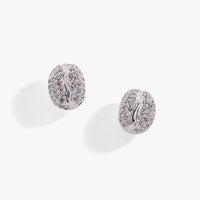 Coffee Bean Pave Crystal Stud Earrings