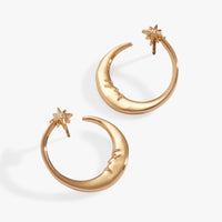 Crescent Moon Hoop Earrings