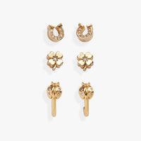 Love and Luck Stud & Hoop Earrings Set of 3