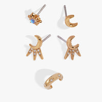 Sun & Moon 2 Studs & Earring Cuff Set